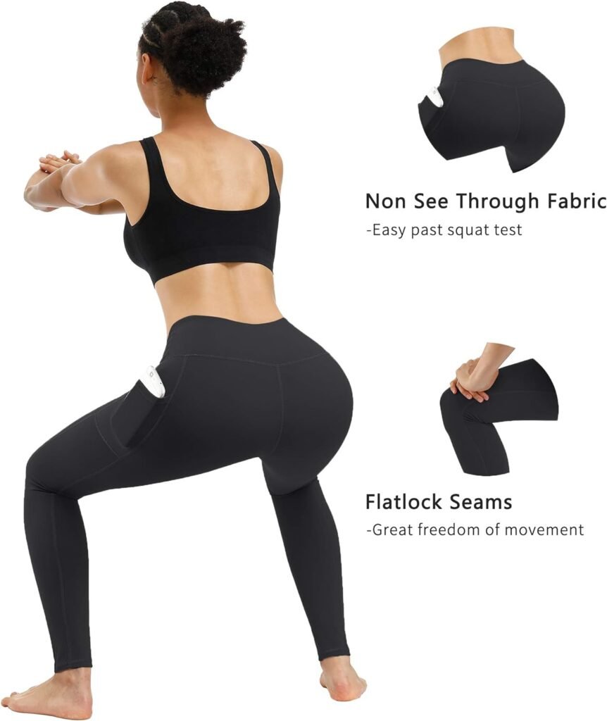 2 Pack High Waist Yoga Pants, Pocket Yoga Pants Tummy Control Workout Running 4 Way Stretch Yoga Leggings 2 Pack High Waist Yoga Pants, Pocket Yoga Pants Tummy Control Workout Running 4 Way Stretch Yoga Leggings