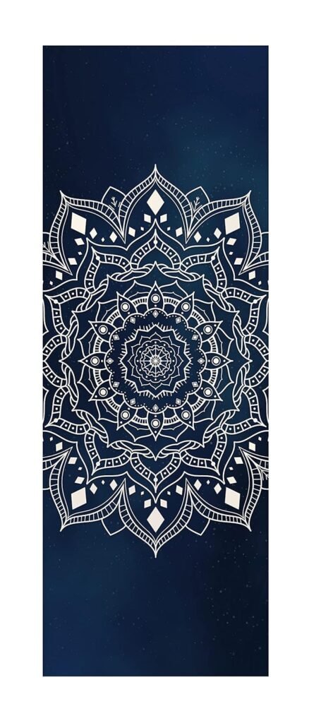 Black Yoga Mat, White Mandala Yoga Mat, Printed Yoga Mat, Personalized Yoga Rug, 6MM Thick Yoga Mat, Yoga Lover Gift, Yoga Accessories