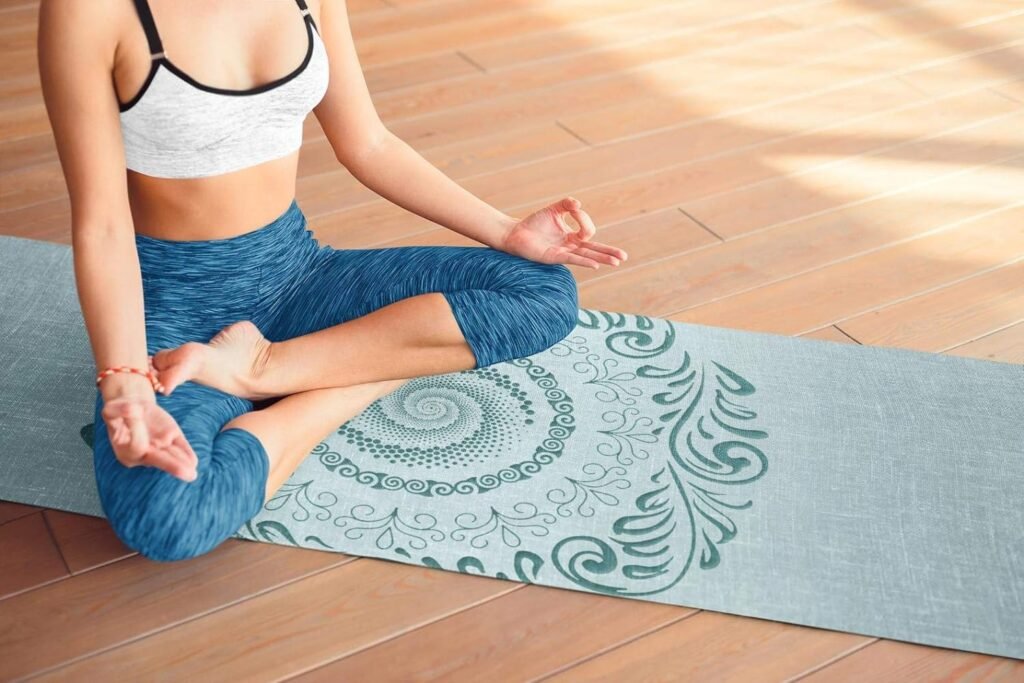 ECO Yoga Mat, Customized Yoga Mat, Spiral of Life Designed Yoga Mat, Boho Yoga Mat, Blue Yoga Rug, Thick Exercise Mats, Gym Mats For Home ECO Yoga Mat, Customized Yoga Mat, Spiral of Life Designed Yoga Mat, Boho Yoga Mat, Blue Yoga Rug, Thick Exercise Mats, Gym Mats For Home