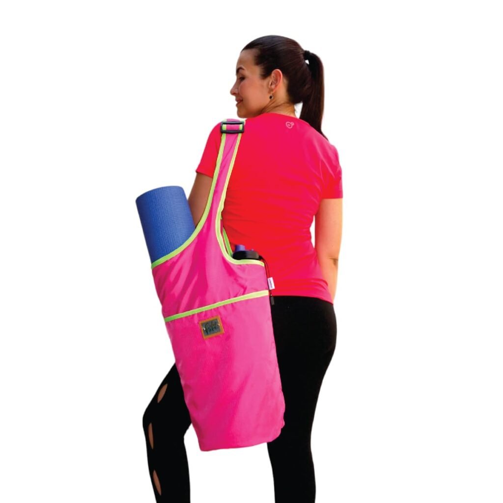 Lightweight and Stylish Canvas Yoga Mat Bag Handmade (Pink)
